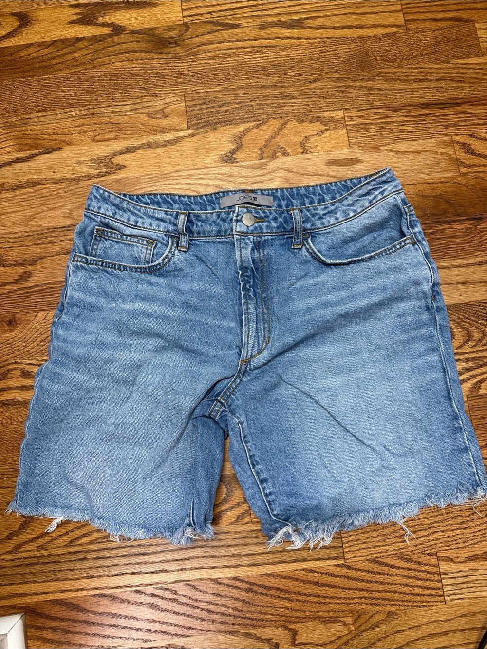 Joe's Jeans Light Blue Frayed Hem Bermuda Denim Shorts
